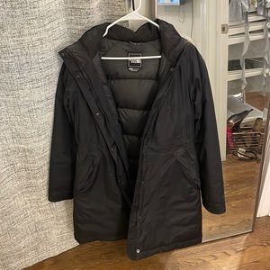Black North Face Womens Long Parka With Removable Hood